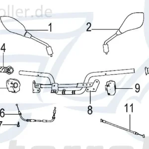 Markenware Kreidler Insignio 125 2.0 Schaltereinheit 125ccm 4Takt 40600N120001 rechts Lenkerarmatur Schaltergehäuse Kombischalter Kombi-Schalter