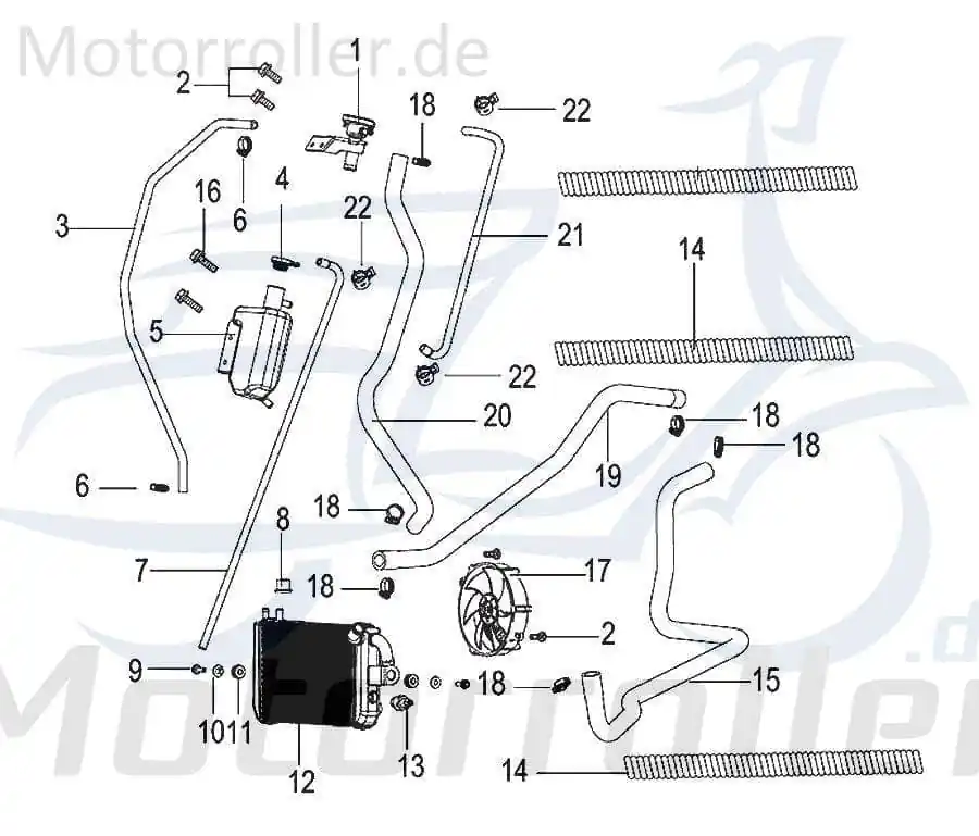 SMC Schlauch Kühlwasserüberlauf 125ccm 4Takt 06105N120000 Gummischlauch Leitung Zuleitung Plastikschlauch Ableitung 125ccm-4Takt Moped Must-Have