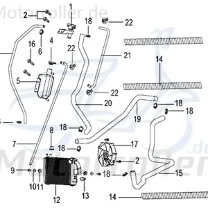 Kracherpreis Schlauch Kühlwasserausgleich 125ccm 4Takt Jonway 750185 Gummischlauch Leitung Zuleitung Plastikschlauch Ableitung 125ccm-4Takt Scooter