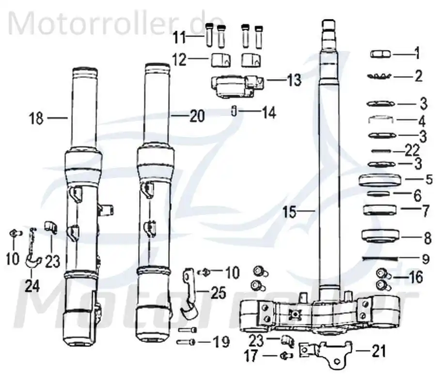 Buchse Jonway Insignio 250 DD Distanzhülse Lagerbuchse 750215 Distanz-Hülse Distanzbuchse Passhülse Passbuchse Abstandshülse Scooter Markenprodukt