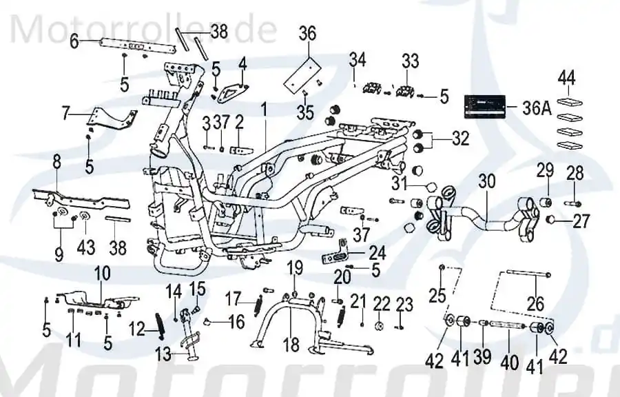 Solange Der Vorrat Reicht Kreidler INSIGNIO 125 DD Abstandsrohr 125ccm 4Takt 58336T740000 Abstandsbuchse vorn 125ccm-4Takt Scooter Qingqi Ersatzteil Service