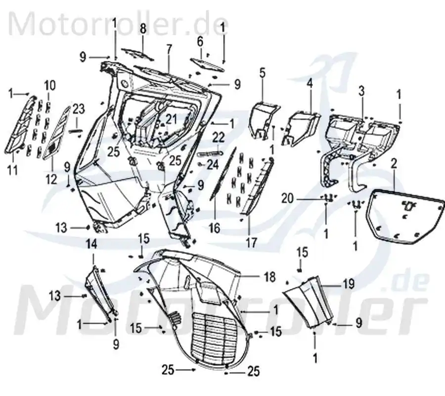 Wartungsdeckel rechts (Scheinwerfer) Motorroller 750338 Zertifiziert