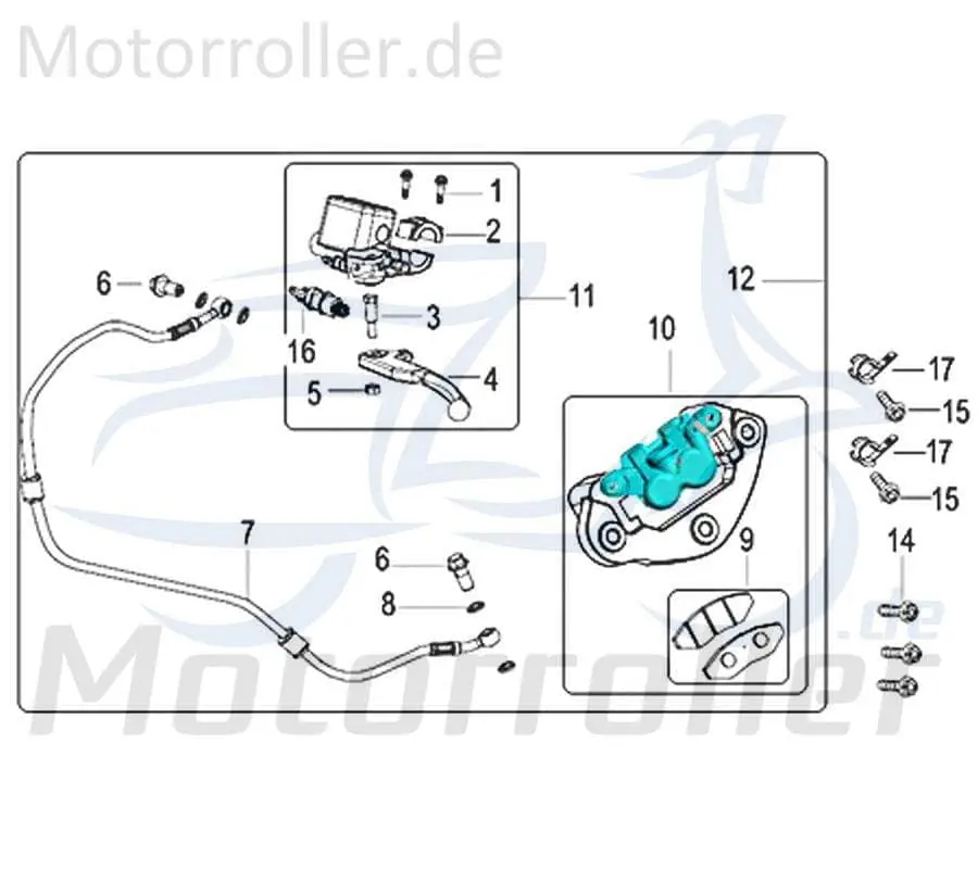 Bestpreis Kreidler Insignio 125 2.0 Bundmutter 125ccm 4Takt B04150600055 M6 Sechskantmutter Flanschmutter Sechskant-Mutter Flansch-Mutter Scooter