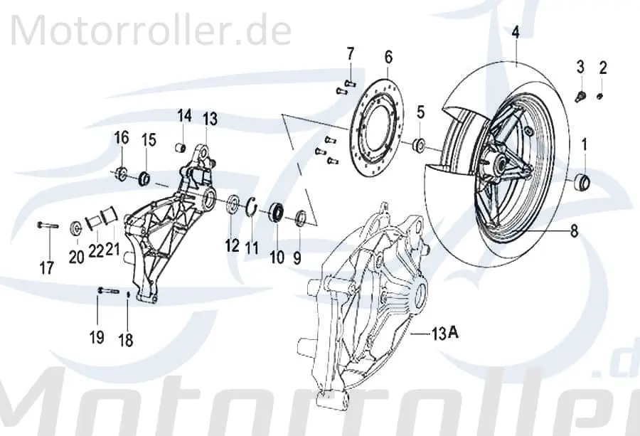 Nur Heute SMC Bundmutter M18x1.5 Kreidler Insignio 125 2.0 B04171815053 Sechskantmutter Flanschmutter Sechskant-Mutter Flansch-Mutter Bund-Mutter