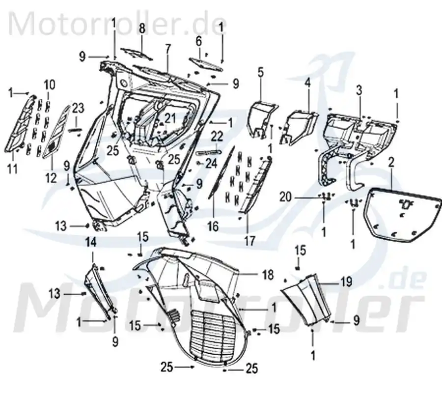Super-Preis Kreidler INSIGNIO 125 DD Zierblende 125ccm 4Takt 65367N12HU00 links silber/grau 125ccm-4Takt Insignio 250 DD Mokick Ersatzteil Service