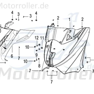 Kreidler Insignio 125 250 DD 2.0 Frontabdeckung Mitte weiß 750479 Frontverkleidung Frontmaske Original Jetzt Kaufen