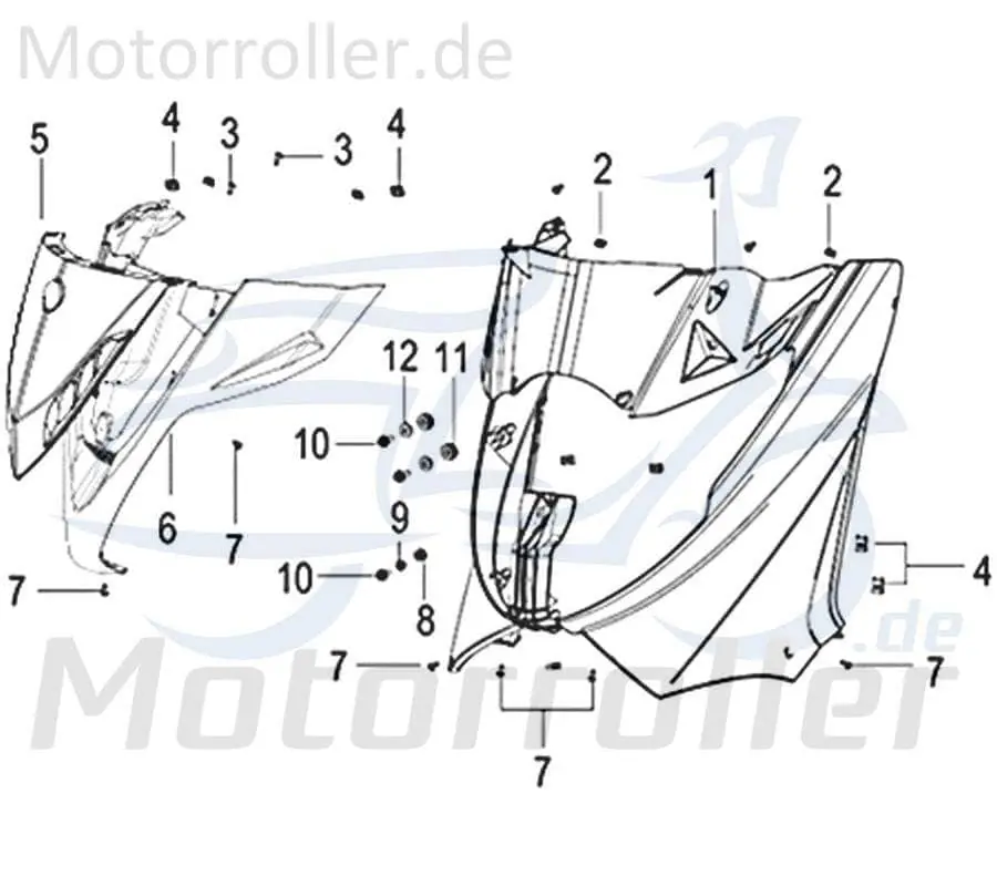Kreidler Insignio 125 250 DD 2.0 Frontabdeckung Mitte weiß 750479 Frontverkleidung Frontmaske Original Jetzt Kaufen