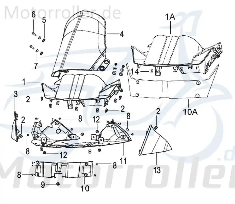 Neue Kollektion SMC Lenkerverkleidung vorn oben schwarz matt PP 65201N120000 Frontverkleidung Frontschürze Frontmaske Lenkerabdeckung Front-Cover Moped