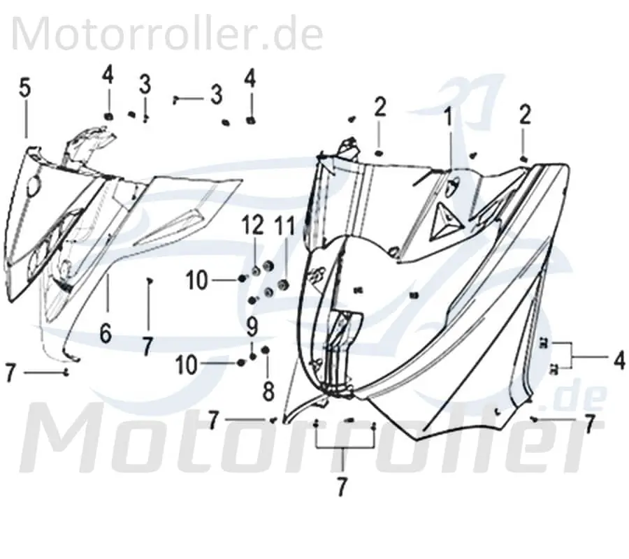 Rabatt Kreidler Insignio 125 250 DD 2.0 Frontverkleidung weiß 750477 Frontabdeckung Frontmaske Fronthaube Original