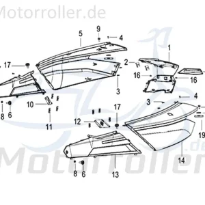 Nur Heute Kreidler Insignio 125 250 2.0 DD Heckverkleidung rechts weiß 750486 Heckabdeckung Seitenabdeckung Seitenverkleidung