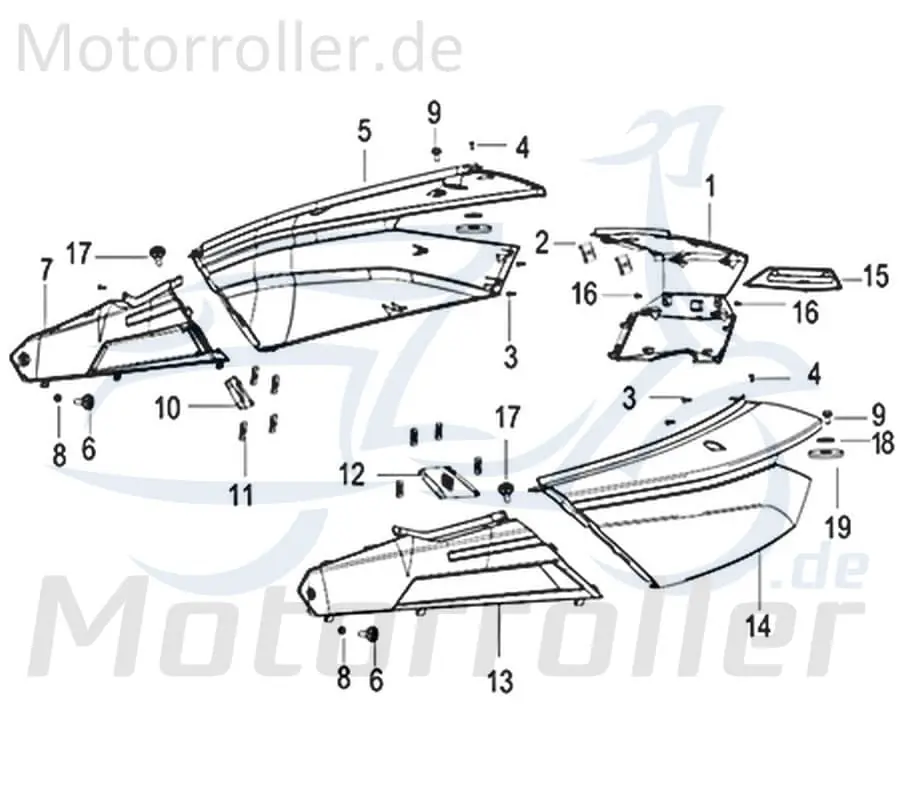 Kreidler Insignio 125 2.0 Seitenverkleidung 125ccm 4Takt 65604N12WC00 Seitendeckel Seitenabdeckung Seitenleiste Seiten-Verkleidung Versand Am Gleichen Tag
