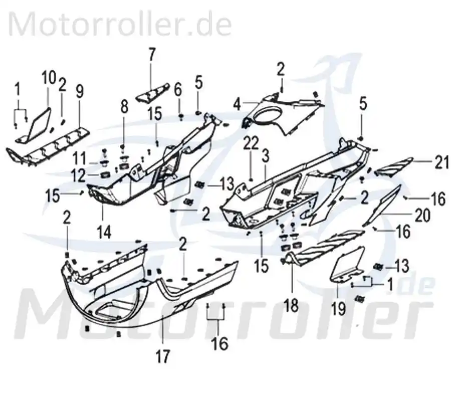 Kreidler Insignio 125 250 DD 2.0 Verkleidung unten weiß 750484 Unterbodenverkleidung Unterbodenschutz Kracherpreis