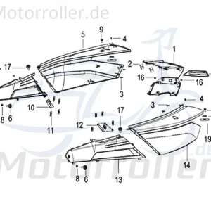 Markenware Kreidler Insignio 125 250 2.0 DD Heckverkleidung links weiß 750490 Heckabdeckung Seitenabdeckung Seitenverkleidung