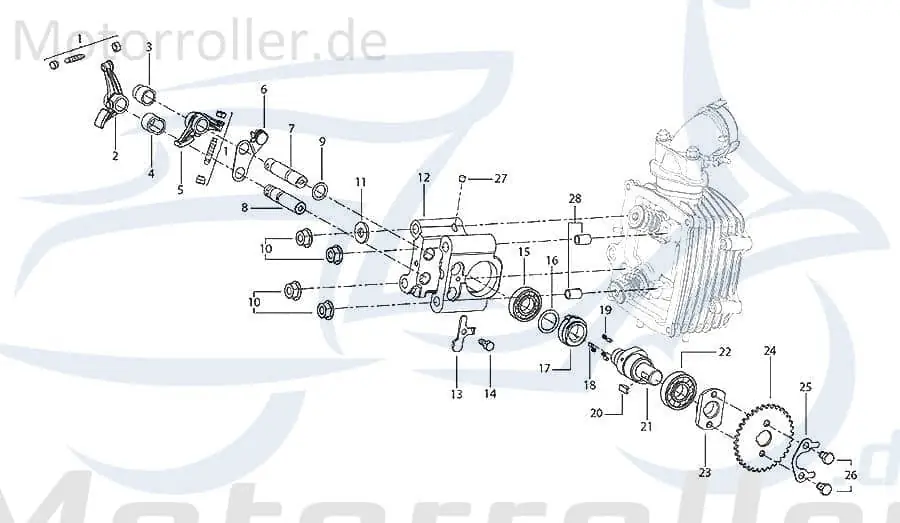 Neu Keeway Hacker 125 Ventileinstellschraube 250ccm 4Takt 120203000000 mit Mutter Ventiljustierschraube Ventilstellschraube 250ccm-4Takt