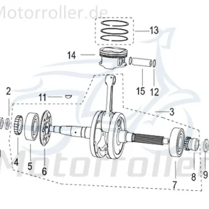 Kreidler Insignio 250 DD 2.0 Kolbenbolzen 750586 Piston-Pin Pleuelbolzen Pleuel-Bolzen Pistonpin Kolben-Pin Scooter Direktkauf