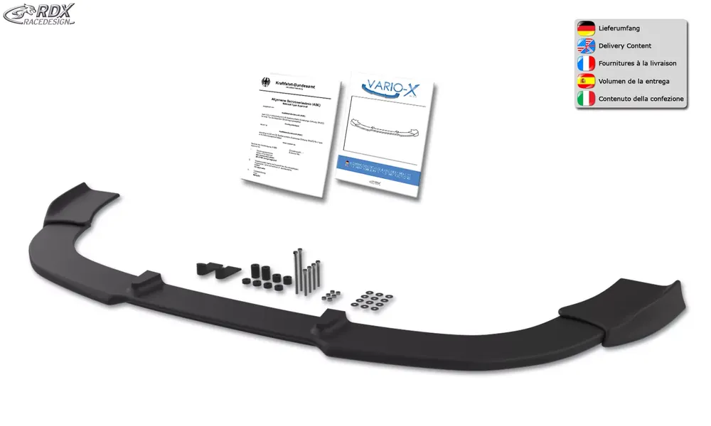 Neue Kollektion RDX VARIO-X Frontspoiler passend für VW Passat B6 / 3C R-Line