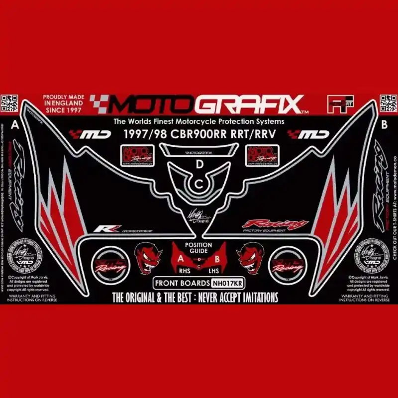 Motografix Steinschlagschutz passend für Honda CBR 900 RR 1996-1997 Versand Am Gleichen Tag