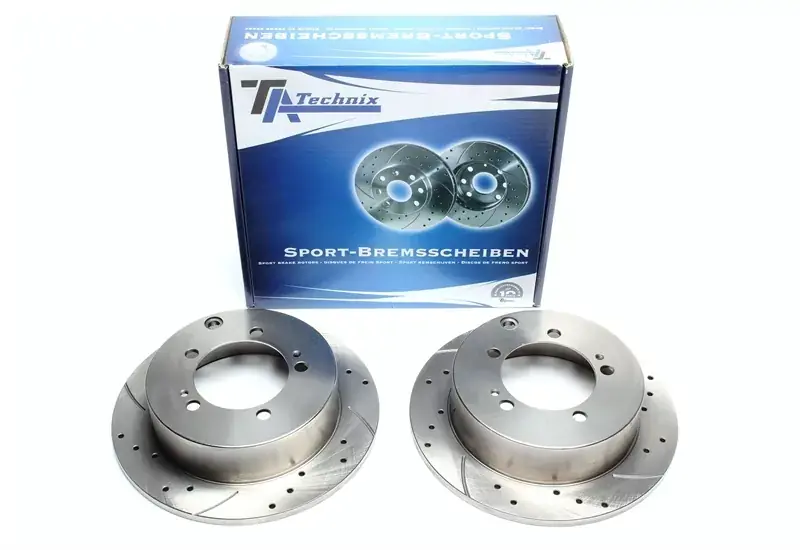 TA Technix Sport Bremsscheiben Satz Hinterachse passend für Mitsubishi Pajero II Canvas / Pajero Pinin Markenware