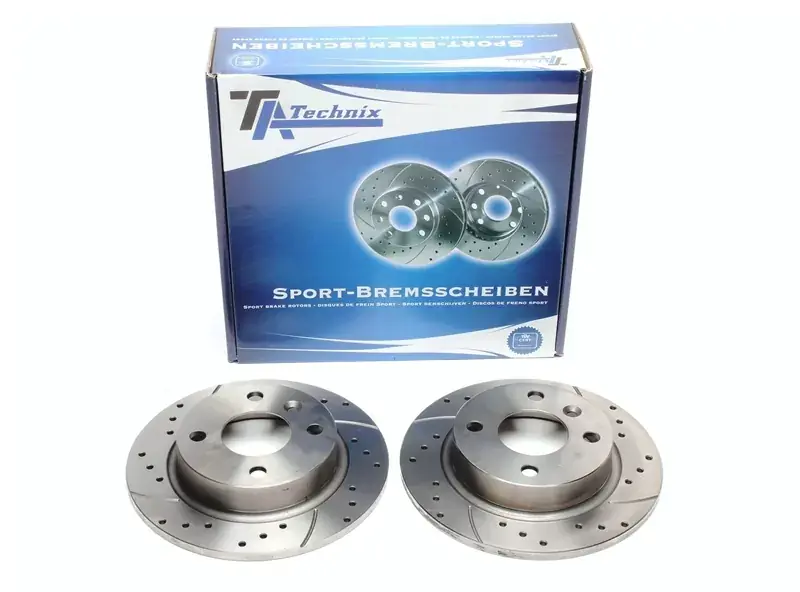Sonderaktion TA Technix Sport Bremsscheiben Satz Hinterachse passend für Volvo 440 / 460 / 480