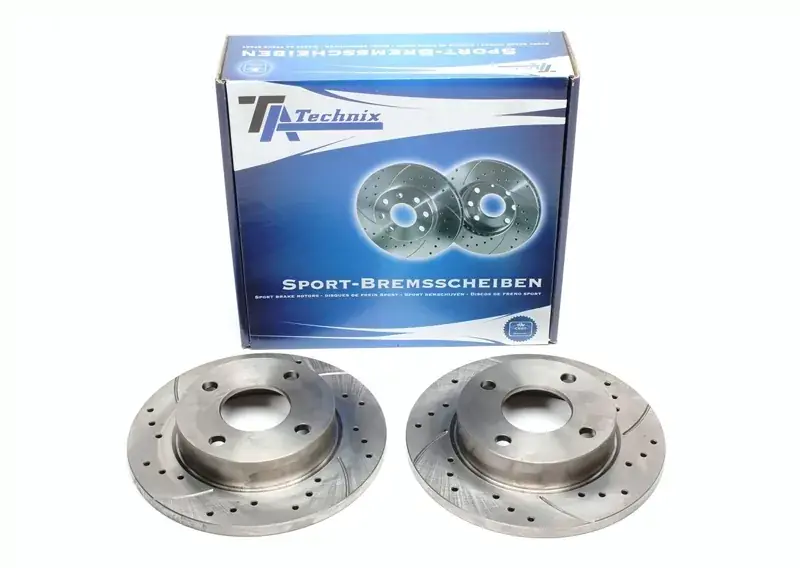 Billig TA Technix Sport Bremsscheiben Satz Vorderachse passend für Ford Fiesta, Ka, Mazda 121