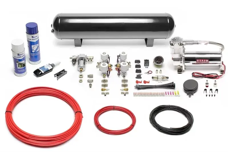 TA Technix Lufterzeugungskit mit Viair 444 Kompressor, 19L schwarzer Tank und Zubehör Markenprodukt