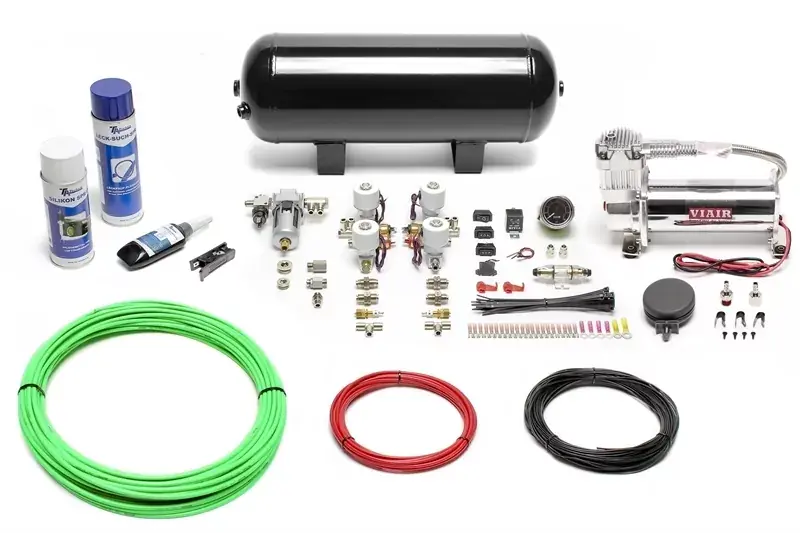 TA Technix Lufterzeugungskit 444er Viair Kompressor / 11,5L Schwarzer Tank / Anzeige Schwarz / Schlauch Grün Sofort Bestellen