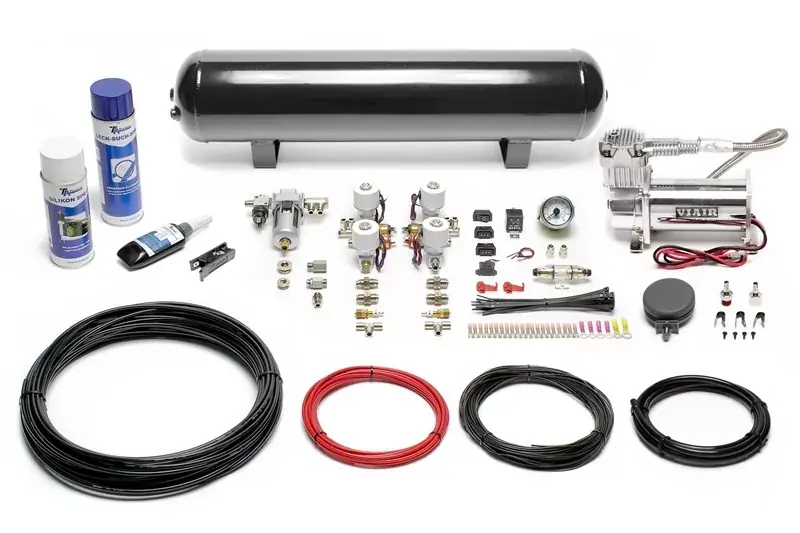 TA Technix Lufterzeugungskit 380er Viair Kompressor / 19L Schwarzer Tank / Anzeige Weiß / Schlauch Schwarz Knallerangebot