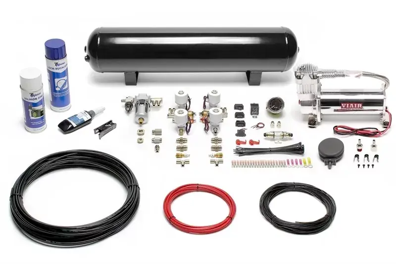 Sale TA Technix Lufterzeugungskit 444er Viair Kompressor / 19L Schwarzer Tank / Anzeige Schwarz / Schlauch Schwarz