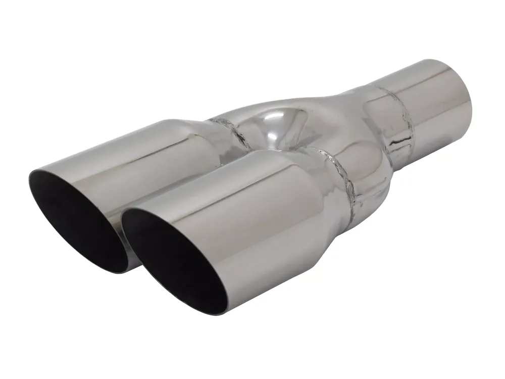 Günstig Auspuff Endrohr Edelstahl Y 2x76mm MS-Design mit ABE