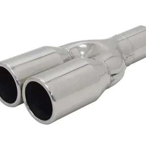 Auspuff Endrohr Edelstahl Y 2x76mm mit ABE Geprüft