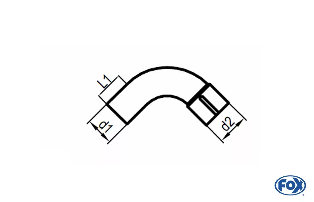 Finale Aktion FOX Uni-Rohrbogen 90° geweitet Edelstahl Ø60mm mit Radius 90mm