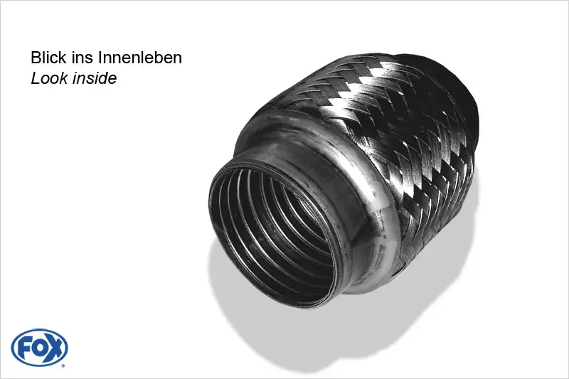 Flexibles Edelstahl Rohr Interlock Ø50mm x 100mm mit Stutzen Jetzt Kaufen