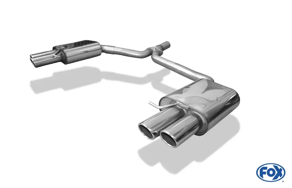 FOX Endschalldämpfer passend für Audi A5 8T Coupe S-Line zweiflutig inkl. Y-Adapterrohr Ø65mm innen - 2x88x74 Typ 32 rechts/links Knallerangebot