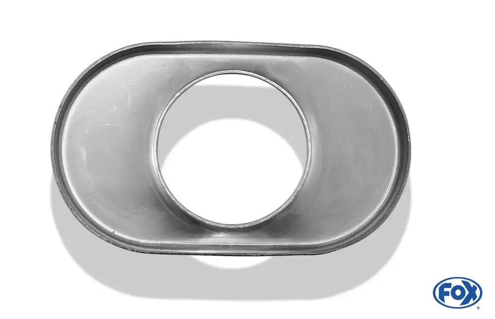 Billig FOX Deckel aufgestellt für Endrohr flachoval 135x80mm - Loch 55mm