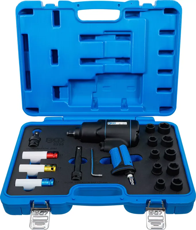 Druckluft-Schlagschrauber & Kraft-Steckschlüssel-Satz 1/2" 1200 Nm 16-tlg Begrenztes Angebot