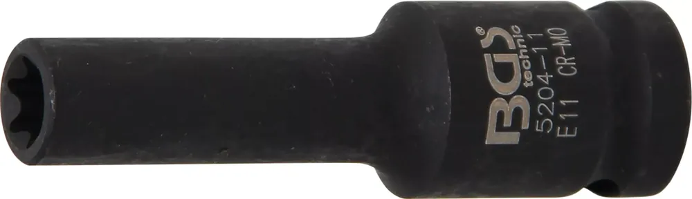 Preiswert Kraft-Steckschlüssel-Einsatz E11 tief E-Profil – Antrieb 1/2 Zoll (12,5 mm) Innenvierkant