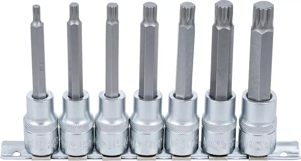Bit-Einsatz-Satz Innenvierkant 12,5 mm (1/2 Zoll) Innenvielzahn (XZN) M5–M14 7-tlg. Sale