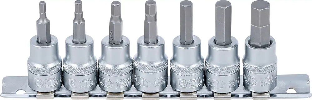 BGS Bit-Einsatz-Satz 7-tlg. Innenvierkant 10 mm (3/8") Innensechskant Zollgrößen Beliebt
