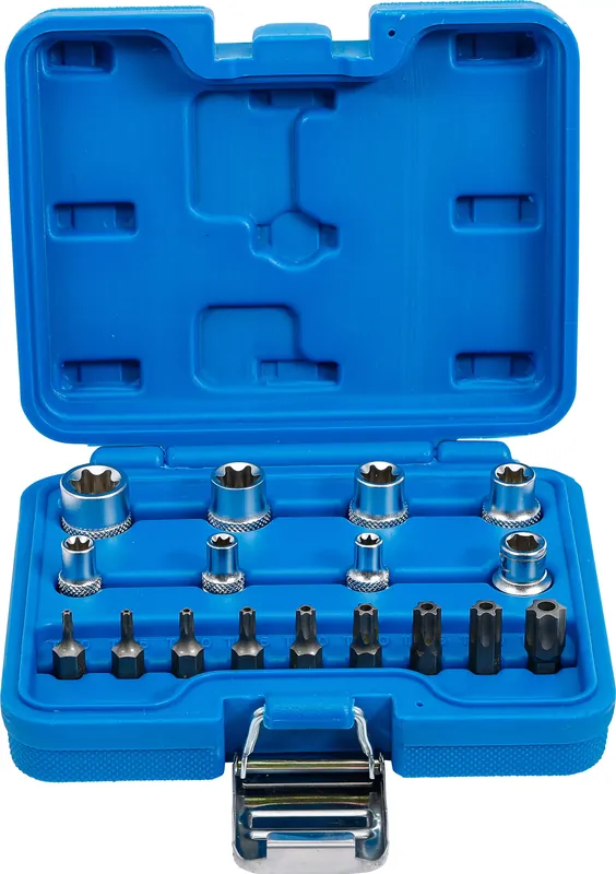 Bit- und Steckschlüssel-Satz E- & T-Profil (für Torx) 17-tlg. Ausverkauf