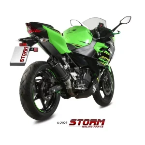 Jetzt Kaufen STORM by MIVV GP-C Endschalldämpfer Edelstahl Schwarz passend für Kawasaki Ninja 400 18-23