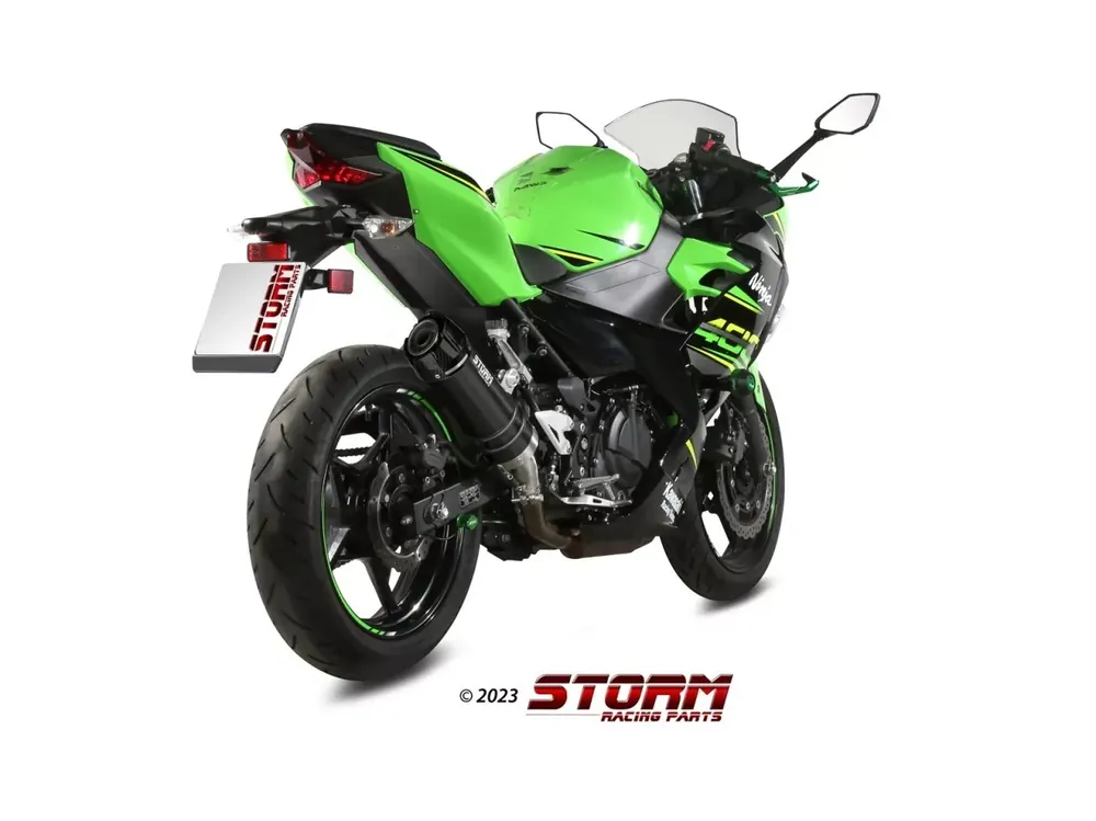 Jetzt Kaufen STORM by MIVV GP-C Endschalldämpfer Edelstahl Schwarz passend für Kawasaki Ninja 400 18-23