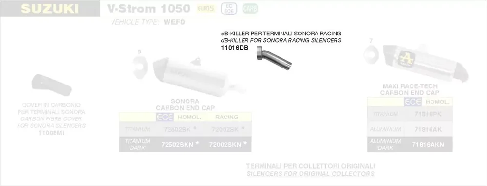 Arrow DB-Killer passend für SONORA Racing Schalldämpfer Günstig