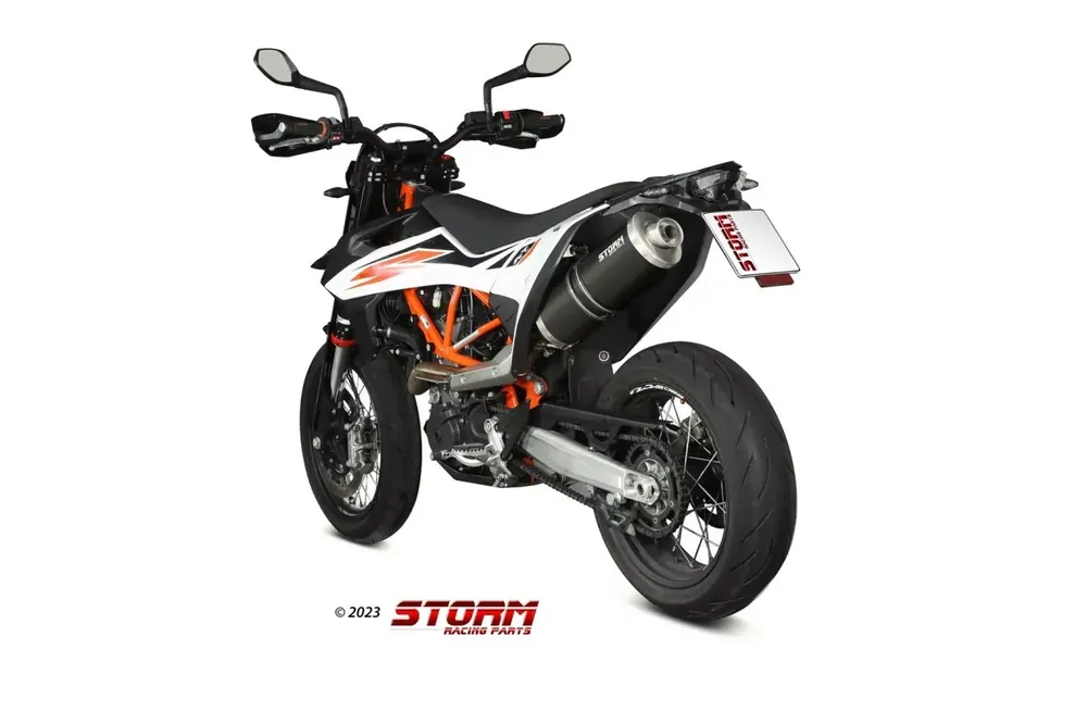 Storm by MIVV Endschalldämpfer Edelstahl Schwarz passend für KTM 690 SMC R 20-23 Beliebt