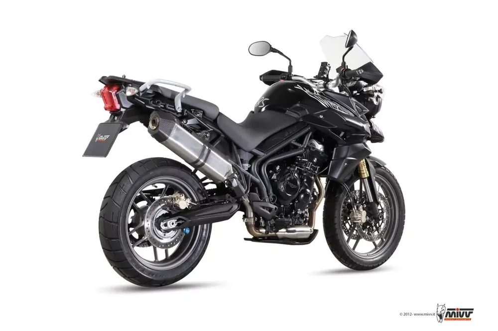 MIVV Speed Edge Edelstahl Endschalldämpfer passend für Triumph Tiger 800 11-16 Markenprodukt