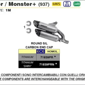 Schneller Versand Arrow Katersatzrohr passend für Ducati Monster 937 21-22