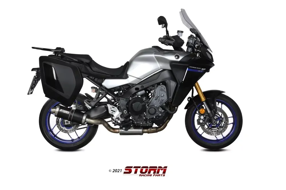 Storm by MIVV OVAL Endschalldämpfer Edelstahl Schwarz passend für Yamaha Tracer 9 / GT 2021 Preisreduziert