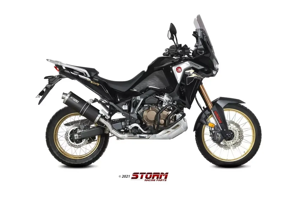 Storm by MIVV OVAL Endschalldämpfer Edelstahl Schwarz passend für Honda CRF 1100 L Africa Twin 20-21 Sichere Zahlung