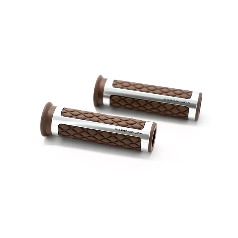 Jetzt Kaufen Barracuda CLASSIC Griffe braun silber passend für Lenker mit 22 mm Durchmesser