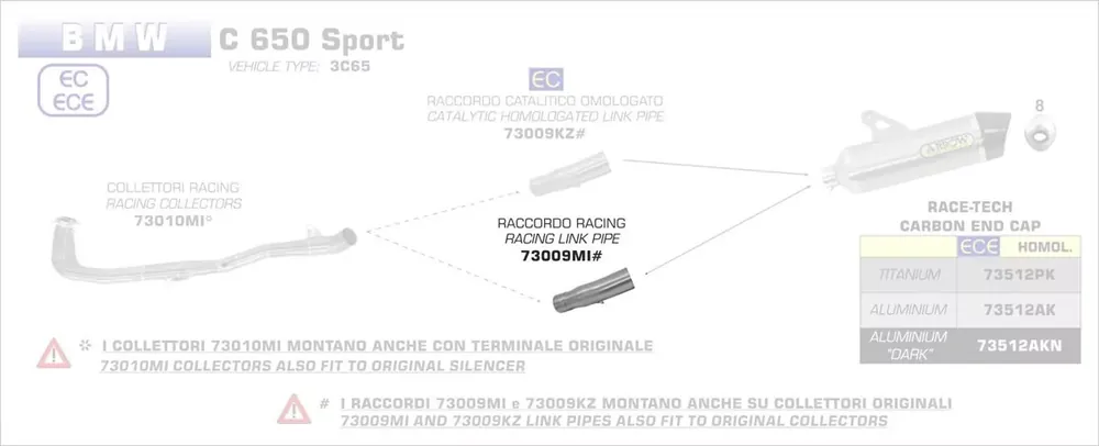 Arrow Zwischenrohr Edelstahl passend für BMW C 650 Sport 16-20 Preisreduziert