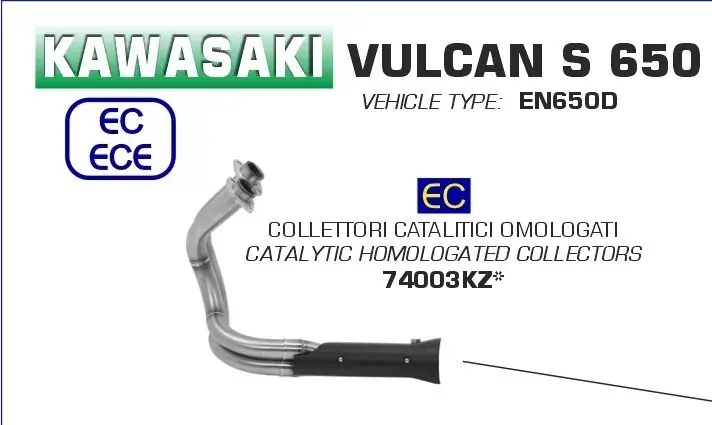 Arrow Verbindungsrohr mit Kat passend für Kawasaki Vulcan S 650 (2017-2020) Rabatt